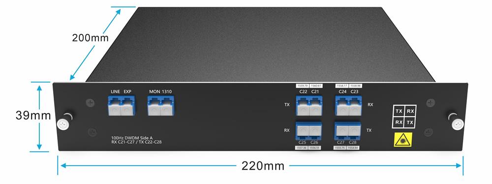 Single Fiber 4CH 8 Waves C21-C28 DWDM MUX/ DEMUX
