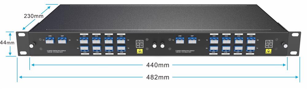 Dual Fiber 8CH O-BAND DWDM MUX DEMUX