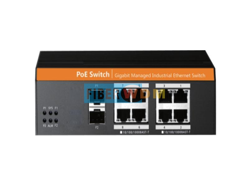 2-optischer 8-elektrischer POE-Gigabit-Industrie-Switch FW108GPS-2F