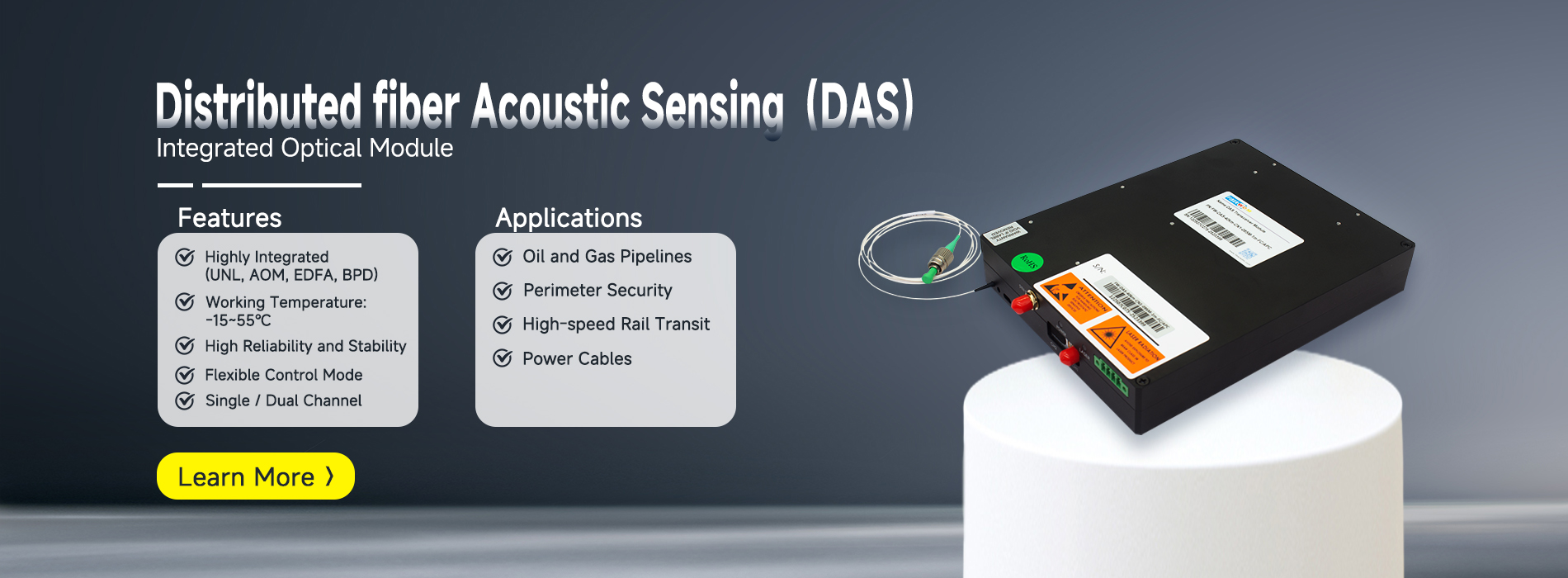 Distributed fiber Acoustic Sensing(DAS) Integrated Optical Module