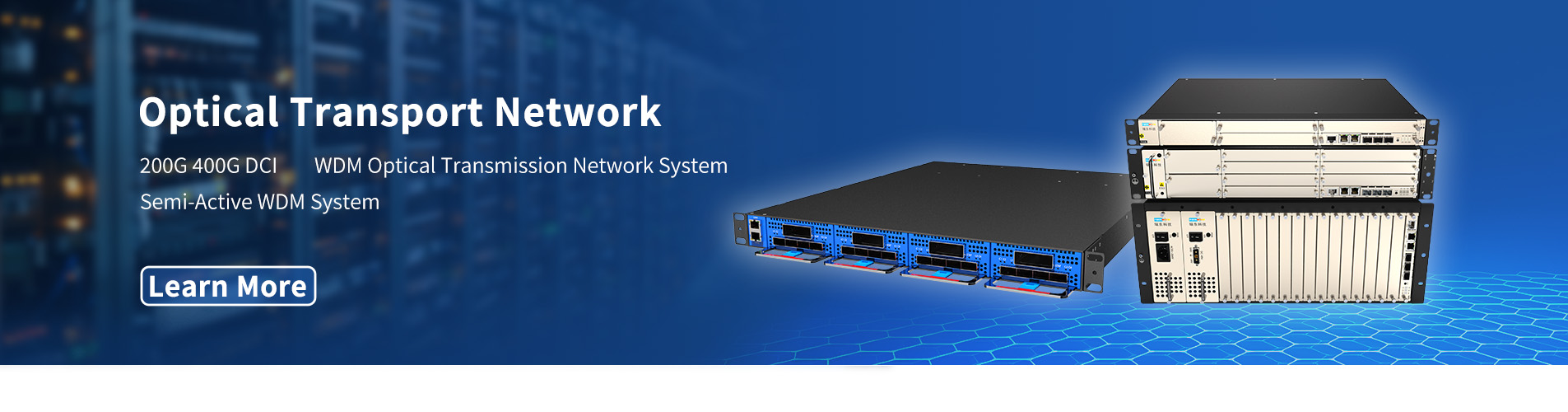 4x400G DCI-Box, 16x100G 1,6T Übertragung 1HE-Rack